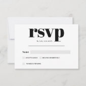 Zwart wit script moderne gedurfde rsvp bruiloft kaartje (Voorkant)