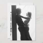 Zwart-wit script monochrome foto trouwfeest kaart (Achterkant)