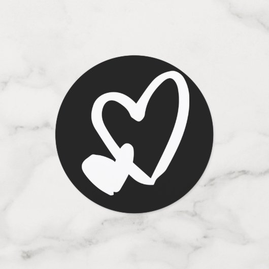 Zwart-wit script Mr. en Mrs. Hearts bruiloft Confetti (Kleine voorkant)