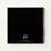 Zwart Wit Script Naam Gepersonaliseerd Schetsboek Notitieboek (Achterkant)