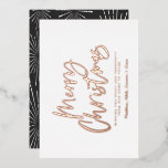 zwart-wit script niet-foto van kerstmis folie feestdagenkaart<br><div class="desc">het zwarte en witte script is alleen maar een kerstfeest zonder foto moderne ster die het ontwerp heeft doorbroken .</div>