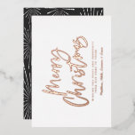 zwart-wit script niet-foto van kerstmis folie feestdagenkaart<br><div class="desc">het zwarte en witte script is alleen maar een kerstfeest zonder foto moderne ster die het ontwerp heeft doorbroken .</div>