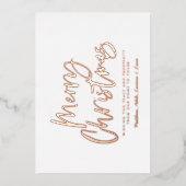 zwart-wit script niet-foto van kerstmis folie feestdagenkaart (Voorkant)