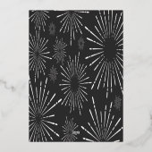 zwart-wit script niet-foto van kerstmis folie feestdagenkaart (Achterkant)