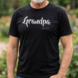 Zwart Wit Script Opgericht Opa T-shirt