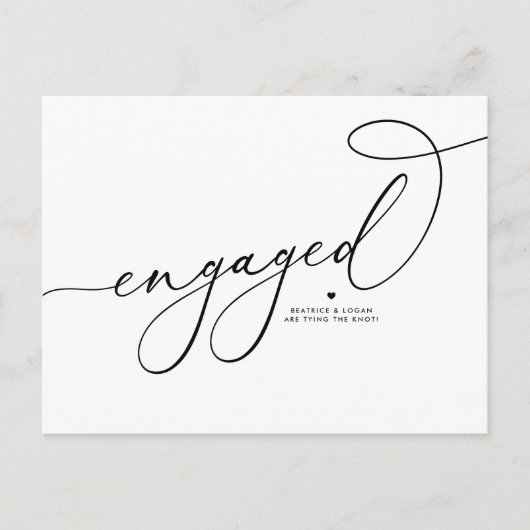 Zwart wit script opgeslagen op datum aankondigingskaart (Voorkant)