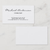 Zwart Wit Script Professioneel Visitekaartje (Voorkant / Achterkant)