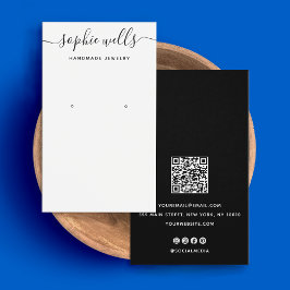 Zwart wit Script QR-code Veroorbaar beeldscherm Visitekaartje