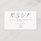 Zwart-wit script, RSVP Informatiekaartje (Voorkant)