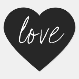 Zwart Wit Script Sticker Liefde