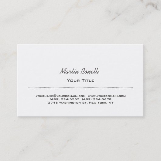 Zwart & Wit Script Trendy Visitekaartje (Voorkant)