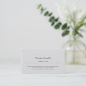 Zwart & Wit Script Trendy Visitekaartje (Staand voorkant)