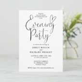 Zwart-Wit Script Trouwavond Feest Kaart (Staand voorkant)