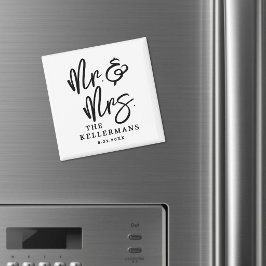 Zwart Wit Script Trouwgunst Magneet