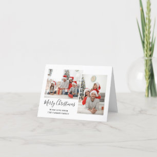 Zwart-wit script twee foto's met pretkerst feestdagen kaart