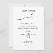 Zwart-wit Script typografie bruiloft Kaart (Voorkant)