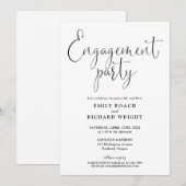 Zwart-Wit Script Verlovingsfeest Kaart (Voorkant / Achterkant)