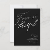 Zwart wit script voor altijd dankbaar fotocollage bedankkaart (Voorkant)