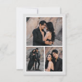 Zwart wit script voor altijd dankbaar fotocollage bedankkaart (Achterkant)