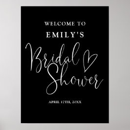 Zwart-wit script Vrijgezellenfeest welkomstbord Poster