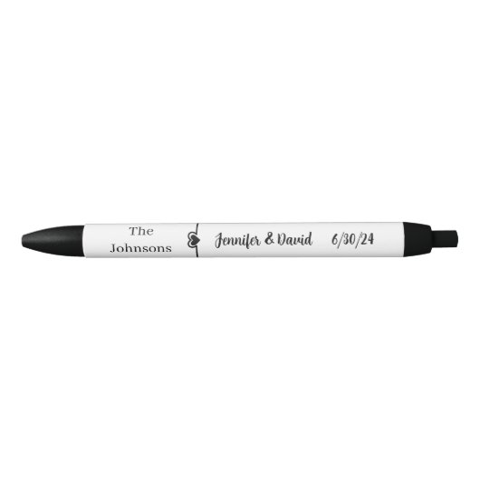 Zwart-wit script Wedding Favoriet Pen (Voorkant)