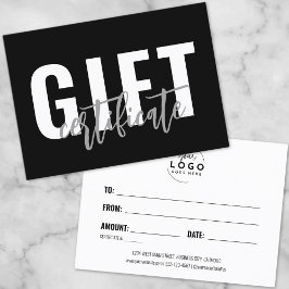 Zwart Wit Script Zakelijk Cadeaubon Visitekaartje