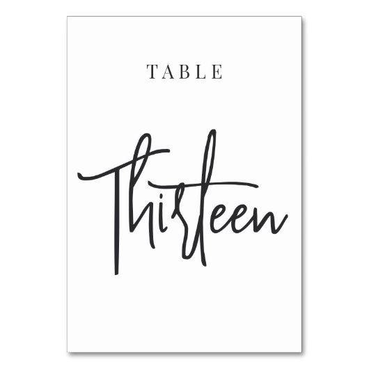 Zwart-wit Scripted Table DERTIEN Kaart (Voorkant)