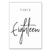 Zwart-wit Scripting Table EIGHTEEN Kaart (Achterkant)