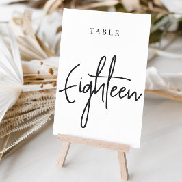 Zwart-wit Scripting Table EIGHTEEN Kaart