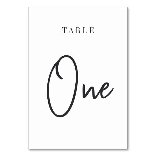 Zwart-wit Scripting Table ONE Kaart (Achterkant)