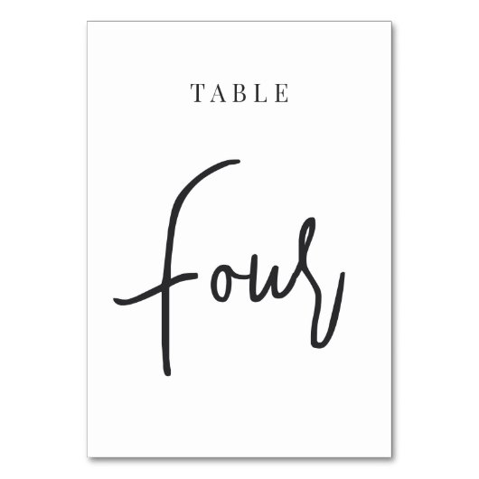 Zwart-wit Scripting Table VIER Kaart (Achterkant)