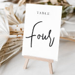 Zwart-wit Scripting Table VIER Kaart<br><div class="desc">De eenvoudige en de kaarten van het het lijstaantal in klassiek zwart-wit maken een elegante verklaring bij uw bruiloft of gebeurtenis. Het ontwerp kenmerkt "lijst [aantal]"in een eyecatching mengeling van klassieke serif en handgeschreven manuscript het schrijven. Het ontwerp herhaalt zich aan beide zijden. Afzonderlijk genummerde kaarten worden apart verkocht; beveel...</div>