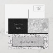 Zwart-wit Scroll Fotohouder Briefkaart (Voorkant / Achterkant)