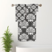 Zwart & Wit Seashell Bad Handdoek