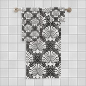 Zwart & Wit Seashell Bad Handdoek