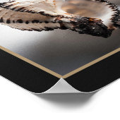 Zwart-wit Seashell Tropische afdrukbare kunst Poster (Hoek)