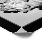 Zwart-wit Seashell Tropische afdrukbare kunst Poster (Hoek)