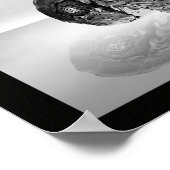 Zwart-wit Seashell Tropische afdrukbare kunst Poster (Hoek)