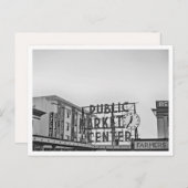 Zwart-wit Seattle Pikes Place Photo Briefkaart (Voorkant / Achterkant)