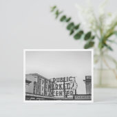 Zwart-wit Seattle Pikes Place Photo Briefkaart (Staand voorkant)