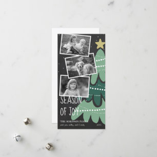 Zwart-wit seizoen van vreugde Kerst foto kaart
