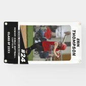Zwart-wit Senior Softball Outdoor Banner (Horizontaal)