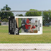 Zwart-wit Senior Softball Outdoor Banner (Insitu)