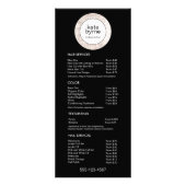 Zwart wit Sequin Beauty Price List Service Menu (Voorkant)