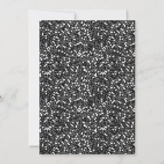 Zwart Wit Sequins 65e Verjaardagsfeestje Kaart (Achterkant)