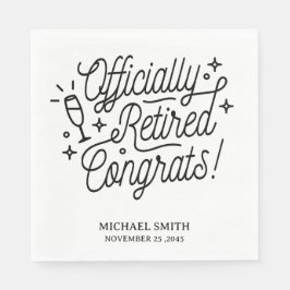 Zwart-wit servetten voor een pensioneringsfeestje