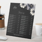 Zwart Wit Services Menu Reclamebord Met Voetstuk (Insitu)
