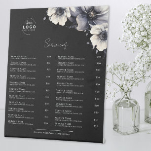 Zwart Wit Services Menu Reclamebord Met Voetstuk