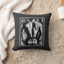 Zwart-wit Sexy Bodybuilder Terug