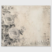 Zwart-Wit Shabby Chic Cadeaupapier (Vlak)